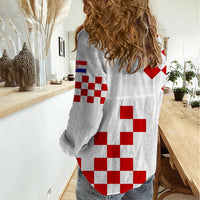 Croatia National Day Women Casual Shirt Checkerboard Hrvatska Simple Style 01 - Wonder Print Shop