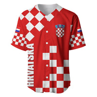 Croatia National Day Baseball Jersey Checkerboard Hrvatska Simple Style 02 LT7 - Wonder Print Shop
