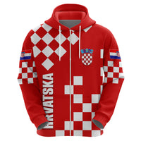 Croatia National Day Hoodie Checkerboard Hrvatska Simple Style 02 - Wonder Print Shop