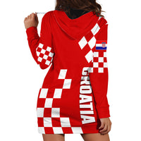 Croatia National Day Hoodie Dress Checkerboard Hrvatska Simple Style 02 - Wonder Print Shop