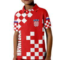 Croatia Polo Shirt National Day for Kid Checkerboard Hrvatska Simple Style 02 - Wonder Print Shop