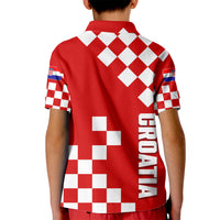 Croatia Polo Shirt National Day for Kid Checkerboard Hrvatska Simple Style 02 - Wonder Print Shop