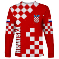 Croatia National Day Long Sleeve Shirt Checkerboard Hrvatska Simple Style 02 - Wonder Print Shop
