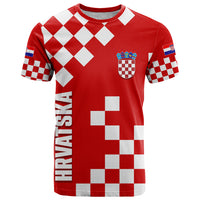 Croatia National Day T Shirt Checkerboard Hrvatska Simple Style 02 - Wonder Print Shop
