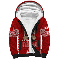Personalised Tonga Rugby Sherpa Hoodie Mate Ma'a Tonga Independence Day - Wonder Print Shop