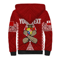 Personalised Tonga Rugby Sherpa Hoodie Mate Ma'a Tonga Independence Day - Wonder Print Shop