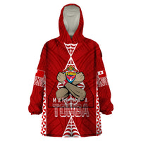 Personalised Tonga Rugby Wearable Blanket Hoodie Mate Ma'a Tonga Independence Day - Wonder Print Shop