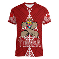 Personalised Tonga Rugby Women V Neck T Shirt Mate Ma'a Tonga Independence Day - Wonder Print Shop