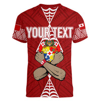 Personalised Tonga Rugby Women V Neck T Shirt Mate Ma'a Tonga Independence Day - Wonder Print Shop