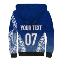 Personalised Samoa Rugby Sherpa Hoodie Manu Samoa Gradient Blue - Wonder Print Shop