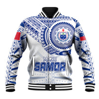 Personalised Samoa Rugby Baseball Jacket Manu Samoa Gradient White LT7 - Wonder Print Shop