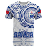 Personalised Samoa Rugby T Shirt Manu Samoa Gradient White - Wonder Print Shop