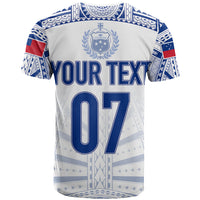 Personalised Samoa Rugby T Shirt Manu Samoa Gradient White - Wonder Print Shop