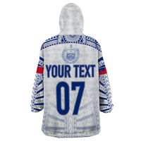 Personalised Samoa Rugby Wearable Blanket Hoodie Manu Samoa Gradient White - Wonder Print Shop