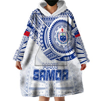 Personalised Samoa Rugby Wearable Blanket Hoodie Manu Samoa Gradient White - Wonder Print Shop