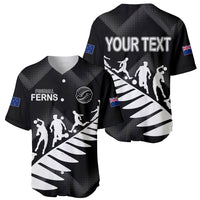 Personalised New Zealand Football Ferns Baseball Jersey Women World Cup 2023 Sporty Vibes LT7 - Wonder Print Shop