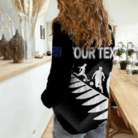 Personalised New Zealand Football Ferns Women Casual Shirt Women World Cup 2023 Sporty Vibes - Wonder Print Shop