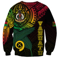 Personalised Vanuatu Sweatshirt Turtle Chest Tattoo Flag Color - Wonder Print Shop