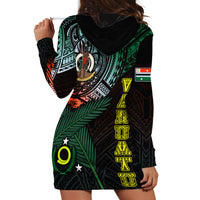 Personalised Vanuatu Hoodie Dress Turtle Chest Tattoo Flag Color - Penama - Wonder Print Shop