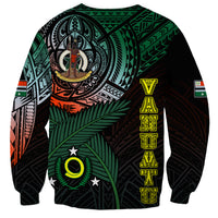 Personalised Vanuatu Sweatshirt Turtle Chest Tattoo Flag Color - Penama - Wonder Print Shop