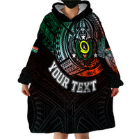 Personalised Vanuatu Wearable Blanket Hoodie Turtle Chest Tattoo Flag Color - Penama - Wonder Print Shop