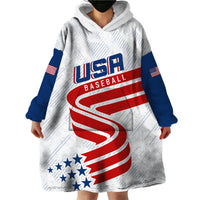 Personalised USA Baseball Star Spangled Simple Style Wearable Hoodie Blanket - Wonder Print Shop