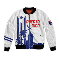 Personalised Puerto Rico Baseball 2023 El Morro Silhouette Bomber Jacket LT7 - Wonder Print Shop