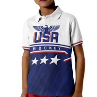 USA Ice Hockey Championship 2023 Star Eagle Polo Shirt for Kid - Wonder Print Shop