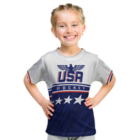 USA Ice Hockey Championship 2023 Star Eagle Kid T Shirt - Wonder Print Shop