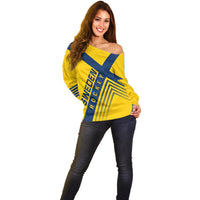 Sweden Ice Hockey Championship 2023 Three Crowns Off Shoulder Sweater - Wonder Print Shop