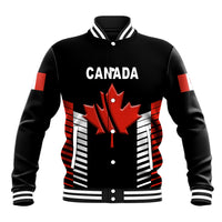 (Custom Personalised) Canada Cricket Baseball Jacket Maple Leaf Unique Style - Black LT8 - Wonder Print Shop