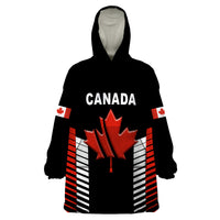 (Custom Personalised) Canada Cricket Wearable Blanket Hoodie Maple Leaf Unique Style - Black LT8 - Wonder Print Shop