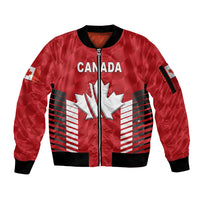 (Custom Personalised) Canada Cricket Sleeve Zip Bomber Jacket Maple Leaf Unique Style - Red LT8 - Wonder Print Shop