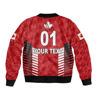 (Custom Personalised) Canada Cricket Sleeve Zip Bomber Jacket Maple Leaf Unique Style - Red LT8 - Wonder Print Shop