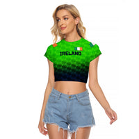 (Custom Personalised) Ireland Cricket Raglan Cropped T Shirt Unique Style LT8 - Wonder Print Shop