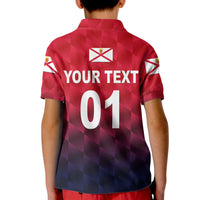 Custom The Bailiwick of Jersey Cricket Polo Shirt for Kid Unique Style Red NO.1 LT8 - Wonder Print Shop