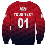 (Custom Personalised) The Bailiwick of Jersey Cricket Sweatshirt Unique Style - Red NO.1 LT8 - Wonder Print Shop