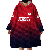 (Custom Personalised) The Bailiwick of Jersey Cricket Wearable Blanket Hoodie Unique Style - Red NO.1 LT8 - Wonder Print Shop