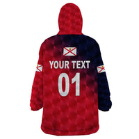 (Custom Personalised) The Bailiwick of Jersey Cricket Wearable Blanket Hoodie Unique Style - Red NO.2 LT8 - Wonder Print Shop