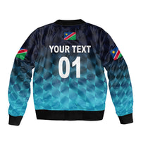 (Custom Personalised) Namibia Cricket Sleeve Zip Bomber Jacket Unique Style - Blue LT8 - Wonder Print Shop