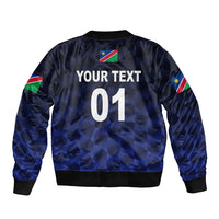 (Custom Personalised) Namibia Cricket Sleeve Zip Bomber Jacket Unique Style - Navy LT8 - Wonder Print Shop