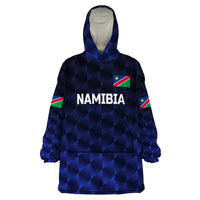 (Custom Personalised) Namibia Cricket Wearable Blanket Hoodie Unique Style - Navy LT8 - Wonder Print Shop