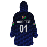 (Custom Personalised) Namibia Cricket Wearable Blanket Hoodie Unique Style - Navy LT8 - Wonder Print Shop