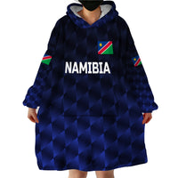 (Custom Personalised) Namibia Cricket Wearable Blanket Hoodie Unique Style - Navy LT8 - Wonder Print Shop
