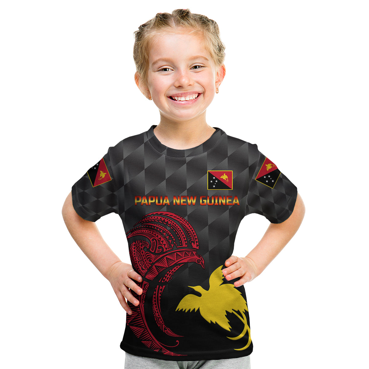 custom-personalised-papua-new-guinea-barramundis-cricket-kid-t-shirt-birds-of-paradise-paradisaea-raggiana-original-black