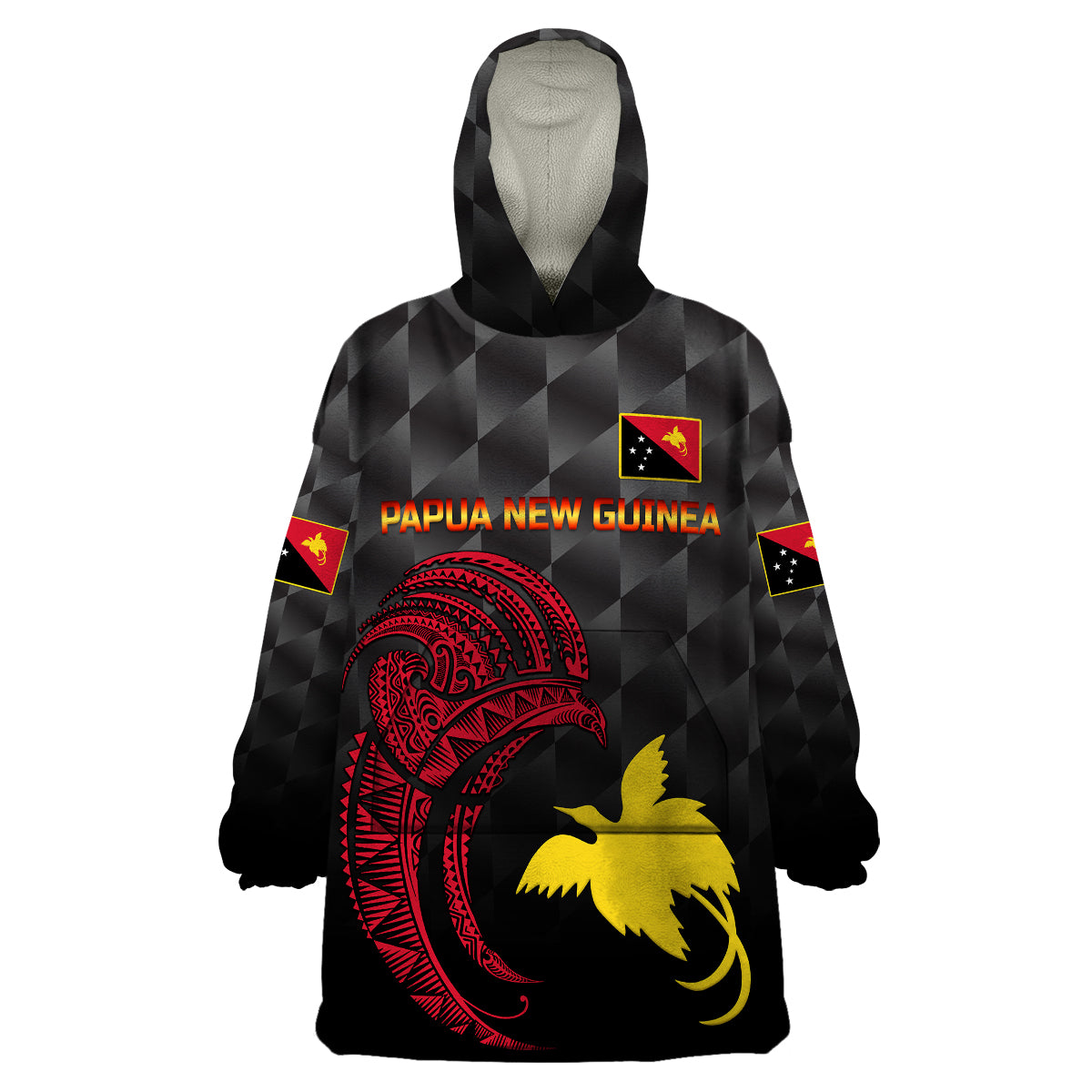 custom-personalised-papua-new-guinea-barramundis-cricket-wearable-blanket-hoodie-birds-of-paradise-paradisaea-raggiana-original-black