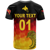 Custom Papua New Guinea Barramundis Cricket T Shirt Birds Of Paradise Paradisaea Raggiana Original Gradient Flag Vibes LT8 - Wonder Print Shop