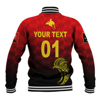 (Custom Personalised) Papua New Guinea Barramundis Cricket Baseball Jacket Birds Of Paradise Paradisaea Raggiana Original - Red LT8 - Wonder Print Shop