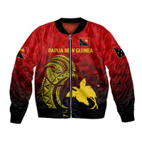 (Custom Personalised) Papua New Guinea Barramundis Cricket Bomber Jacket Birds Of Paradise Paradisaea Raggiana Original - Red LT8 - Wonder Print Shop