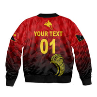(Custom Personalised) Papua New Guinea Barramundis Cricket Bomber Jacket Birds Of Paradise Paradisaea Raggiana Original - Red LT8 - Wonder Print Shop